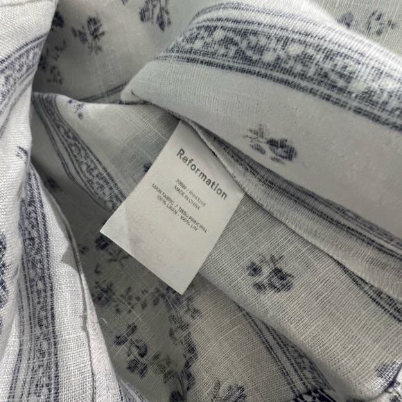 Reformation Brigitte Linen Dress Roquefort 6 - Picture 9 of 9